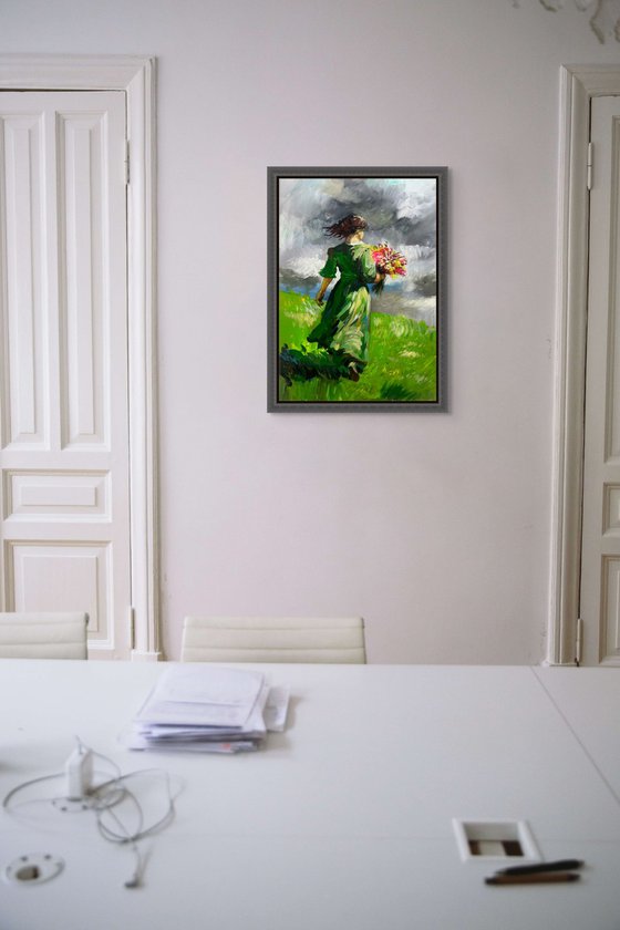 Girl in Green Meadow