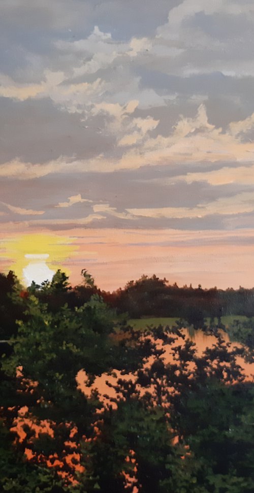 COMMISSIONED PAINTING Summer Sunset by Anne Shaughnessy