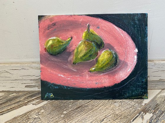 Just 4 figs - gouache still life