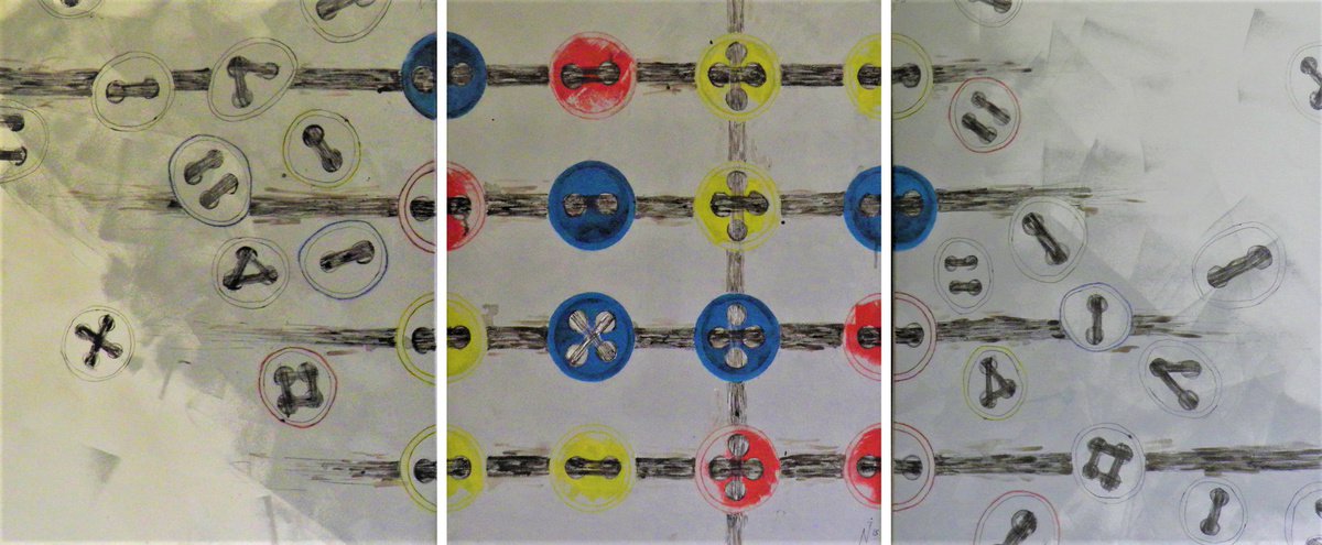 Abstract Painting By Nikoleta Ivanova, 77 X 32", "Threads Of Life Iv", Original Artwork