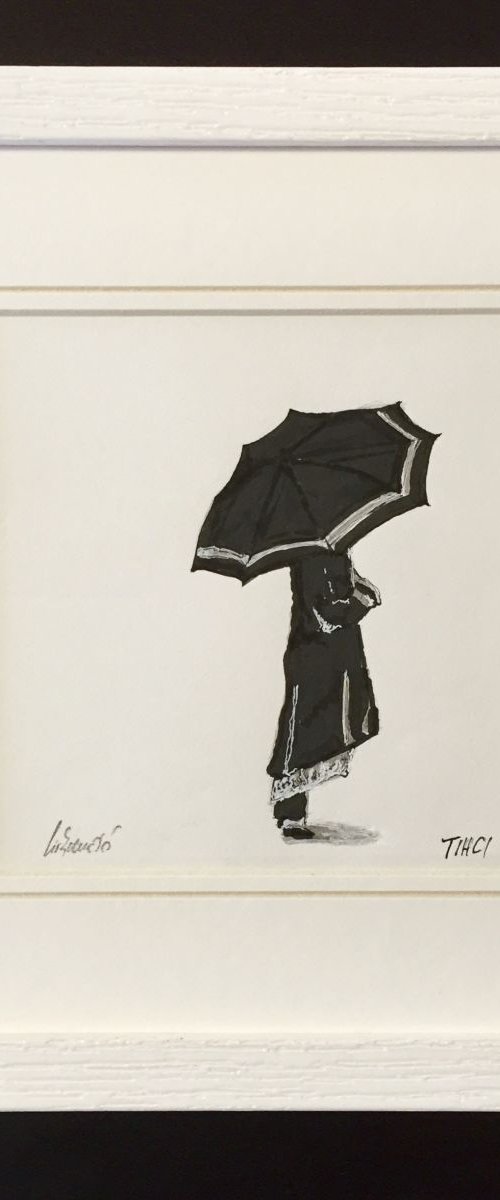 Framed - Girl with umbrella by Tihomir Cirkvencic