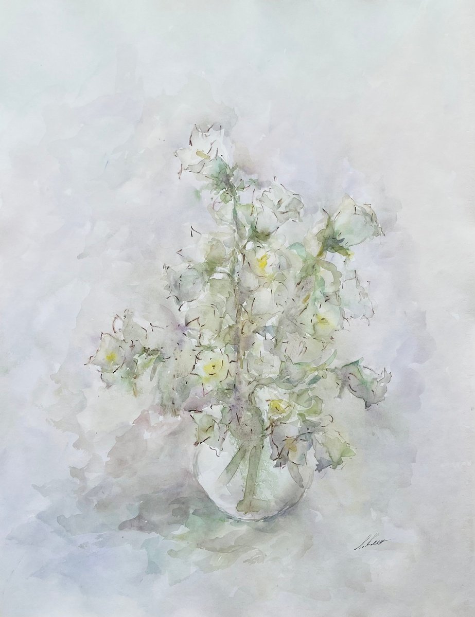 Impressionistic Botanical Painting By Elena Klyan, 20 X 26, Bells #1 50X65Cm 2025, Original Artwork