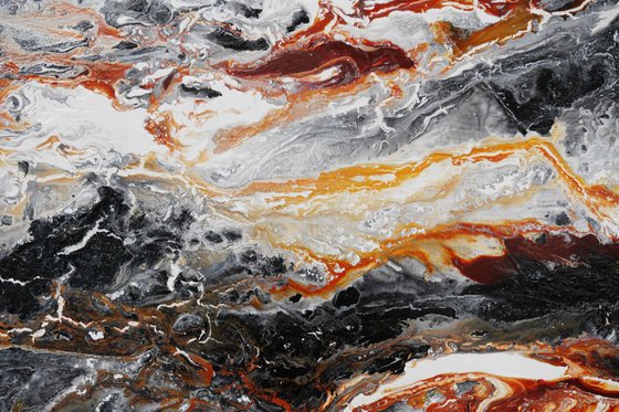Rusted #Huge 160cm x 100cm texture Abstract painting Rust Black White