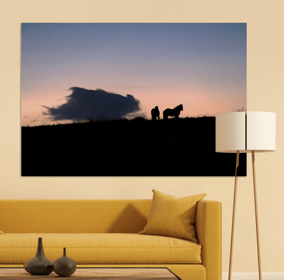 HORSES AT DUSK