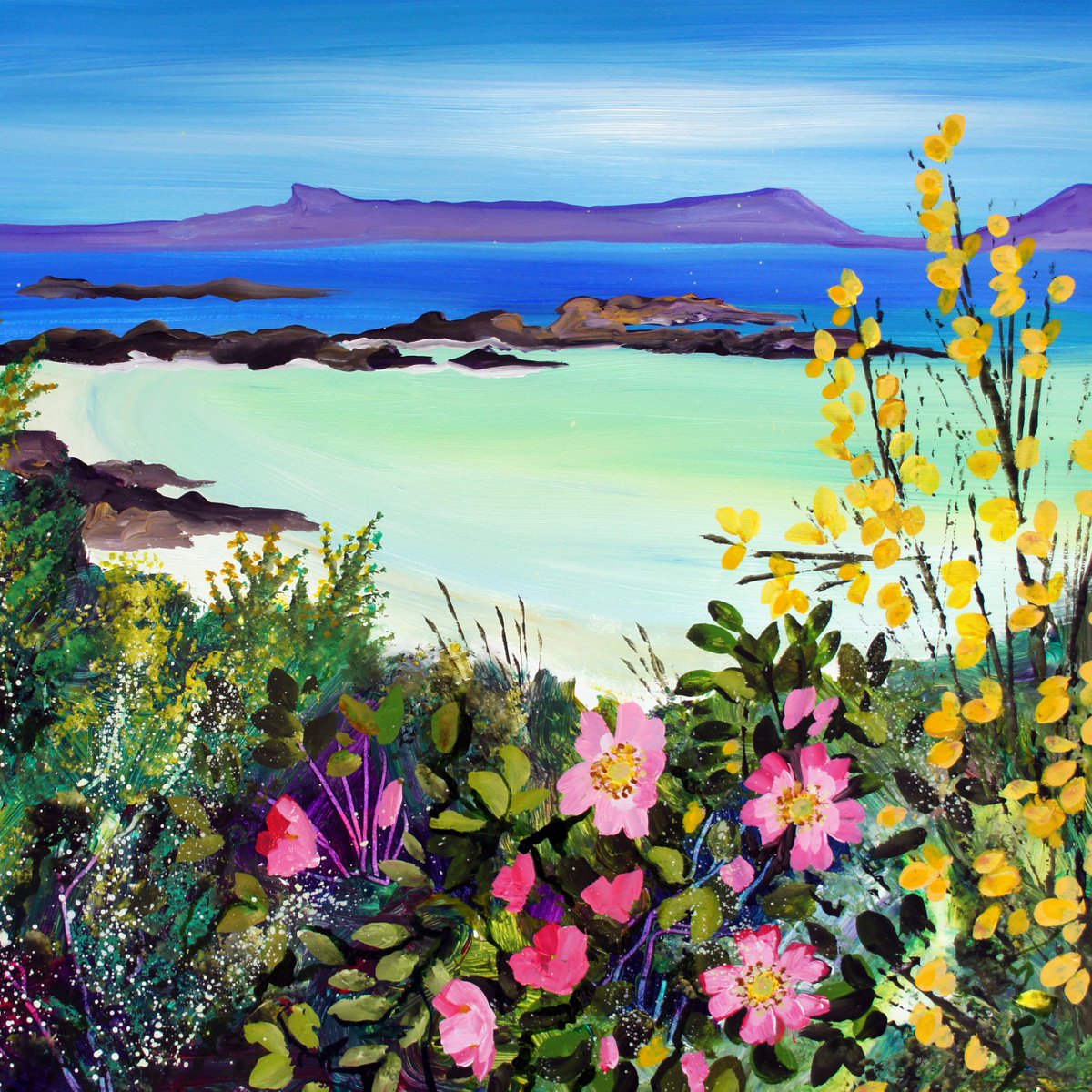 Camusdarach Beach - Scotland Acrylic painting by Julia Rigby | Artfinder