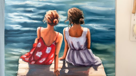 Two Women by the Ocean
