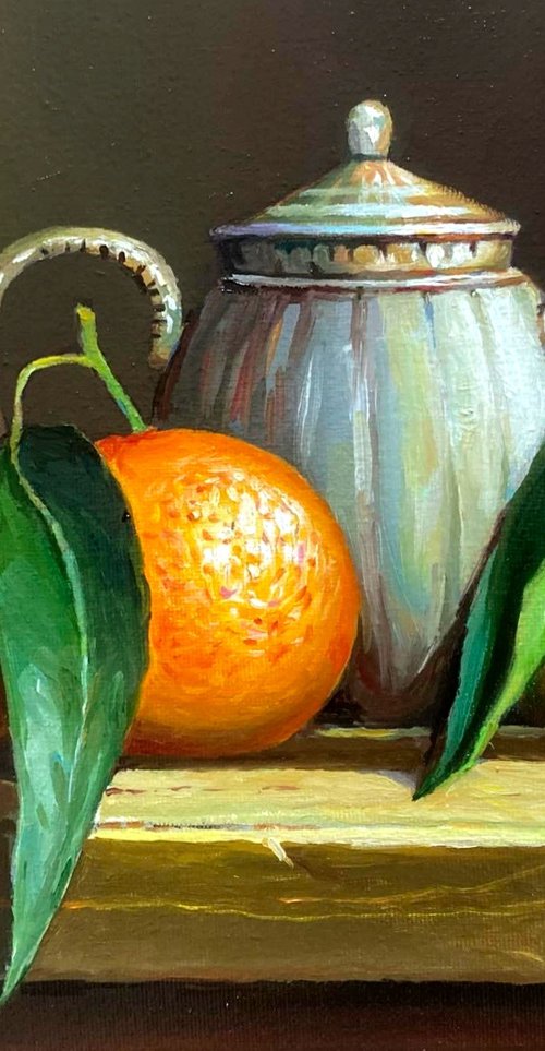 Jug of clementines by Olexandr Romanenko