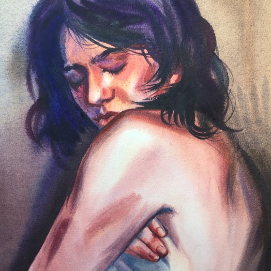 Portrait of a naked girl