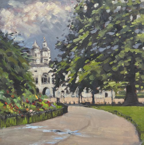 Leaden skies over Horse Guards, London by Louise Gillard