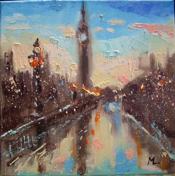 " MORNING LONDON " - original oil painting on canvas