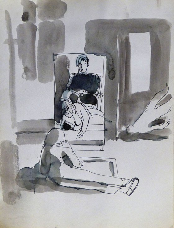 Artist And His Model 2, 24x32 cm