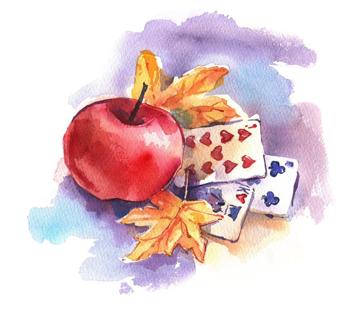 Signs of Autumn original watercolor painting by Ksenia Selianko