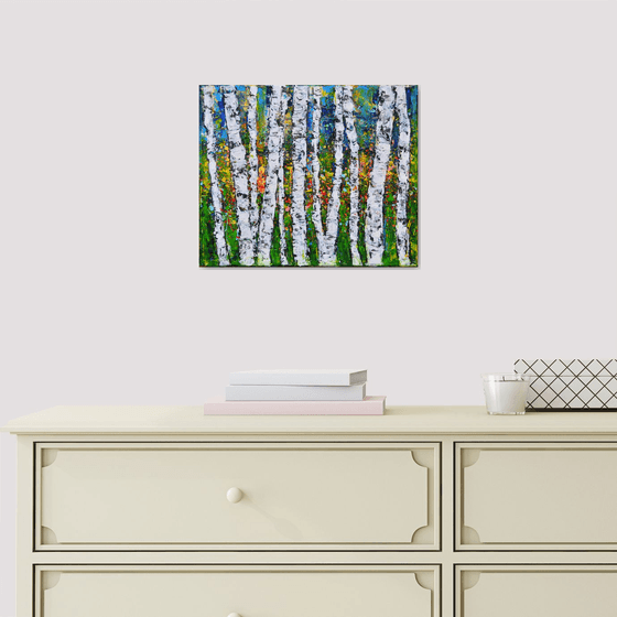 Aspen Trees 01 - Modern Textured Abstract Gift Idea