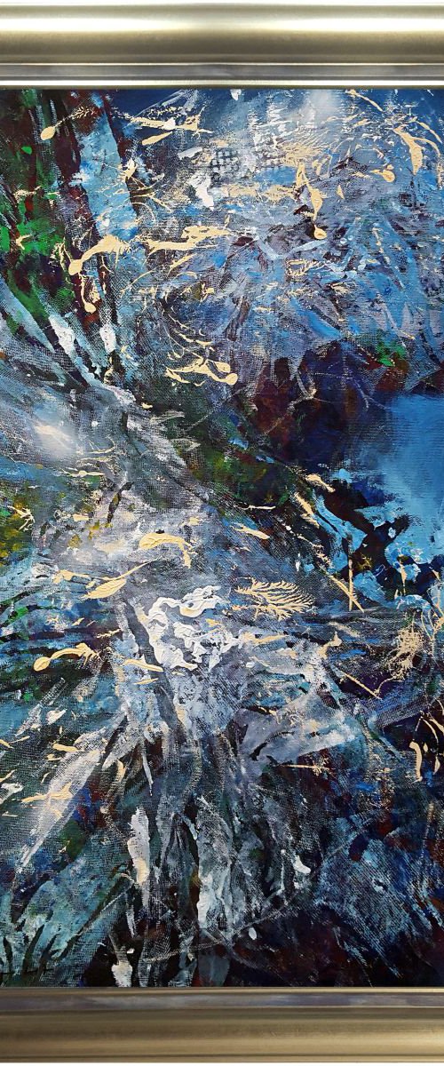 SPIRITUAL ENERGY HUMAN DESIRE TO FLY ABOUT ETERNITY AND THE CREATOR HUMAN FIELD ENERGY FRAMED MASTER PIECE BY KLOSKA by Kloska Ovidiu