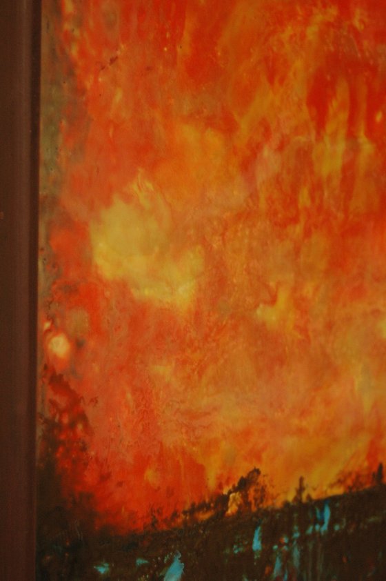 "Imaginary Sunset". Encaustic