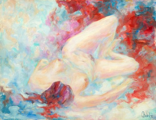 Nude in Red by Slav Nedev