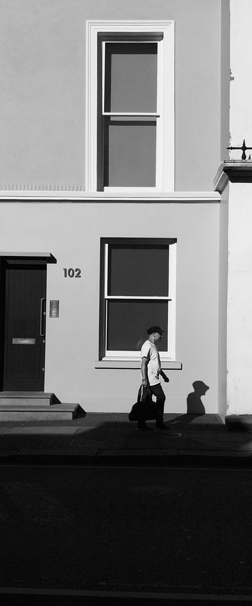 Window Shades - Street Photography Print, 21x21 Inches, Framed by Amadeus Long