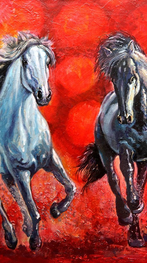 Two in Red by Rakhmet Redzhepov