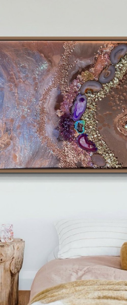Rose Gold Crystal Reef. Abstract Amethyst by Marie Antuanelle