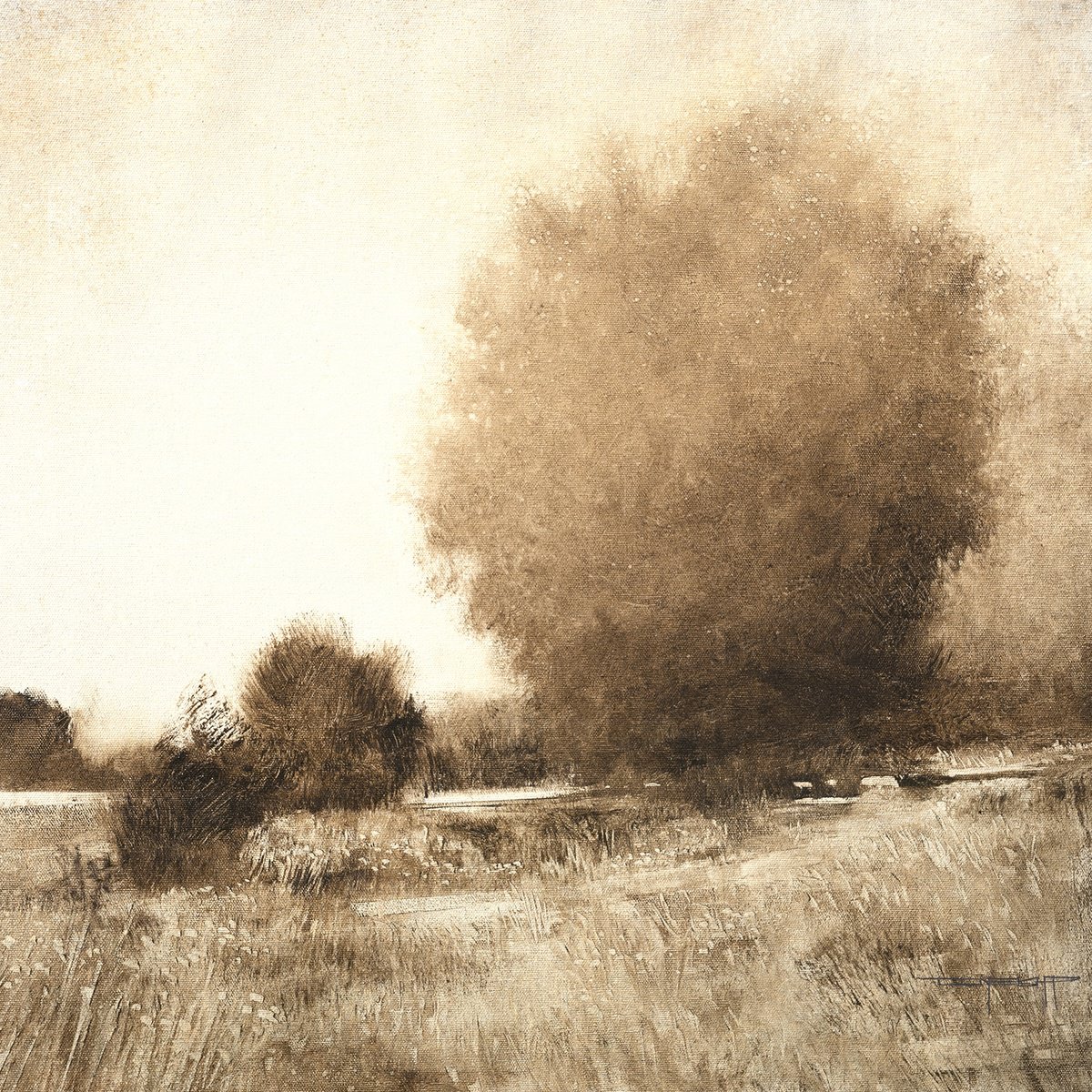 Impressionistic Landscape Acrylic Painting By Don Bishop, 20 X 20, Wetlands Path 2504067, Original Artwork