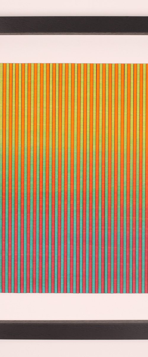 Ombre Landscape Wood Panel Collage Yellow Violet by Amelia Coward