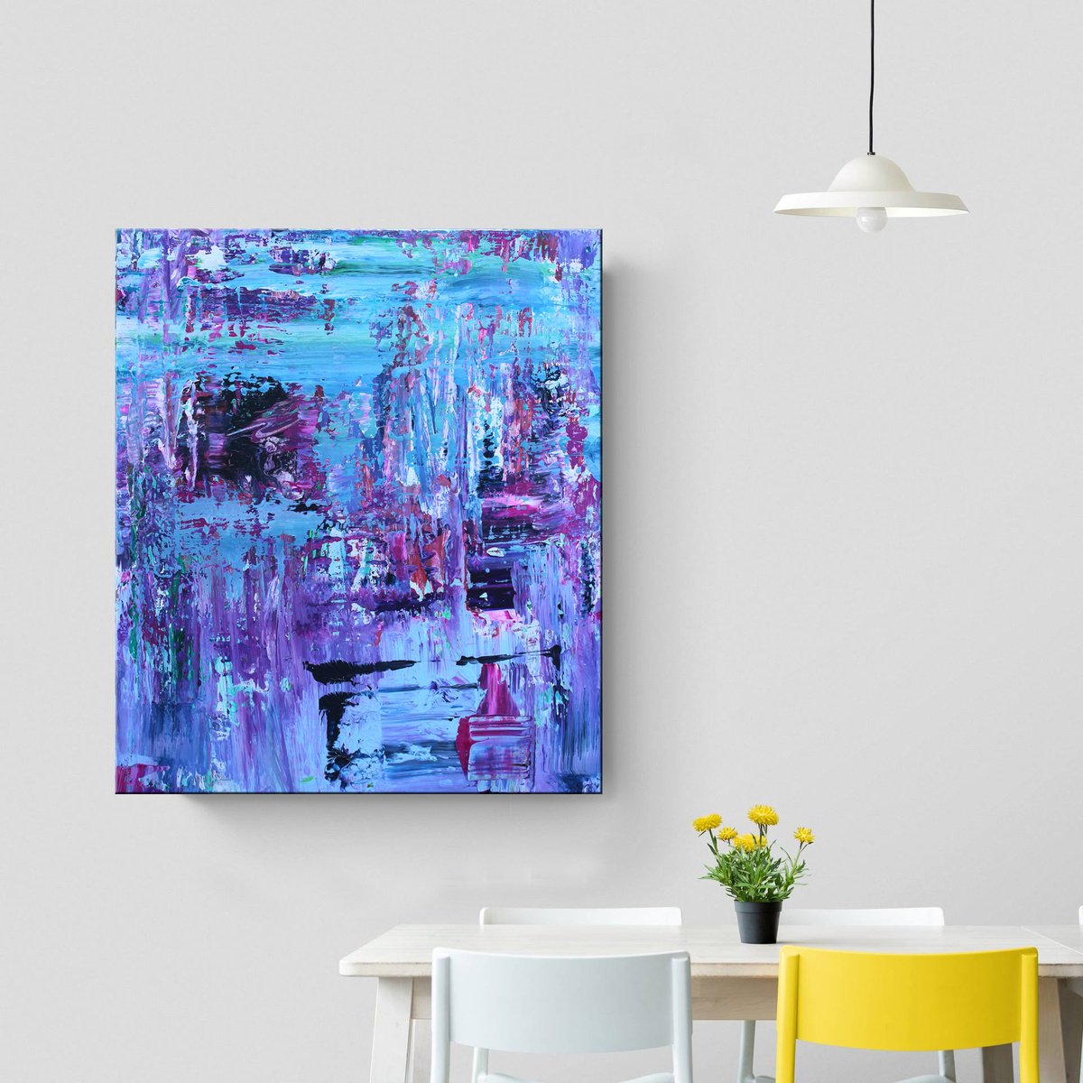 Abstract Acrylic Painting By Mir-Jan, 27 X 31", Abstract74, Original Artwork