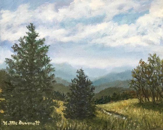 Blue Ridge View - 8X10 inch framed oil landscape (SOLD)