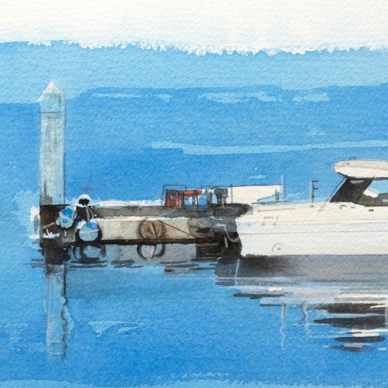 Moored Cruiser, Yokohama - 20x30cm Sketch