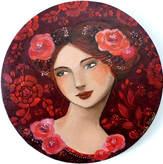 Romance 30 cm round canvas.