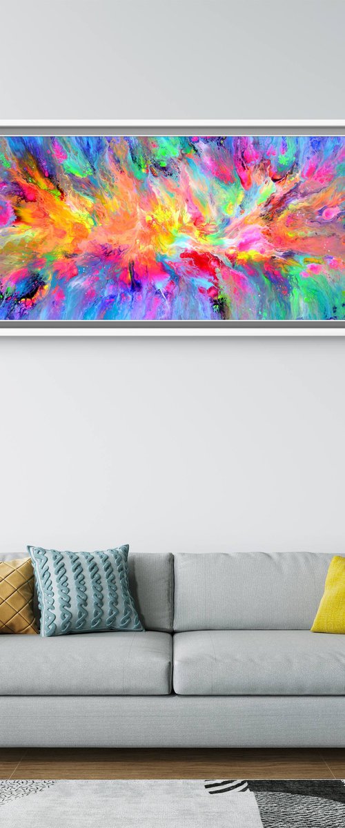 Flowing Energy 69 - Large Colorful Abstract by Soos Tiberiu