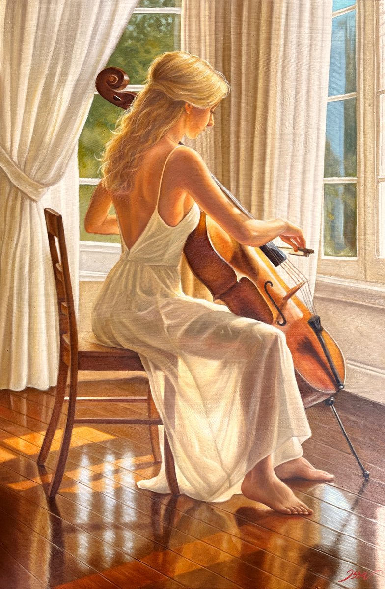 Photorealistic Oil Painting , Where The Light Listens By Lianne Issa, 24 X 35, Artwork For Sale On Artfinder