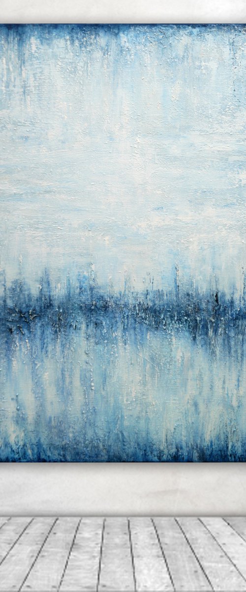 Blue Minimalist Landscape by Behshad Arjomandi