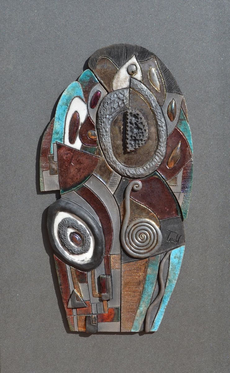 Geometric Abstract Clay Sculpture By Isabel Robledo, 16 X 28, Ecstasy, Original Artwork