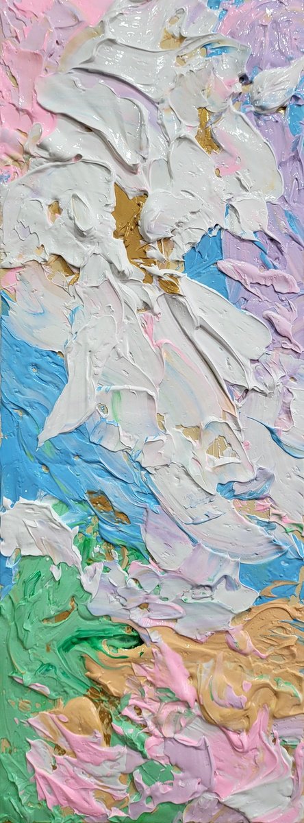 Abstract Acrylic Painting By Alex Senchenko, 12 X 31, Abstract 2552, Original Artwork