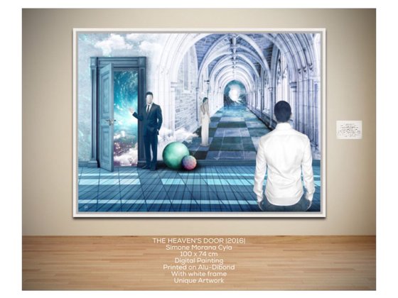 THE HEAVEN'S DOOR | Digital Painting printed on Alu-Dibond with White wood frame | Unique Artwork | 2016 | Simone Morana Cyla | 100 x 74 cm | Art Gallery Quality | Published |
