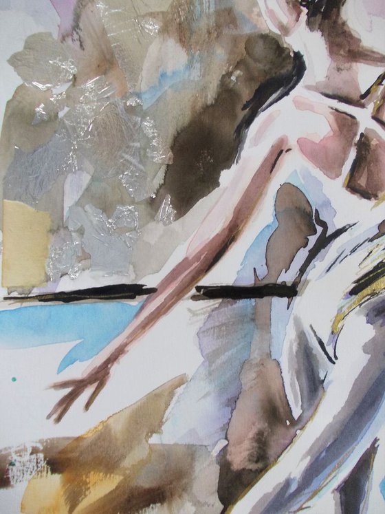 Emphasis III- Ballerina Watercolor Painting
