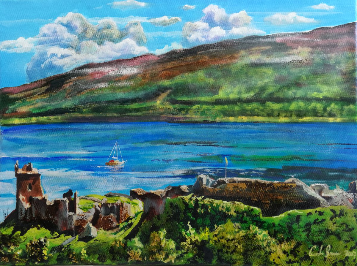 Loch Ness Urquhart Castle Scotland by Gordon Bruce