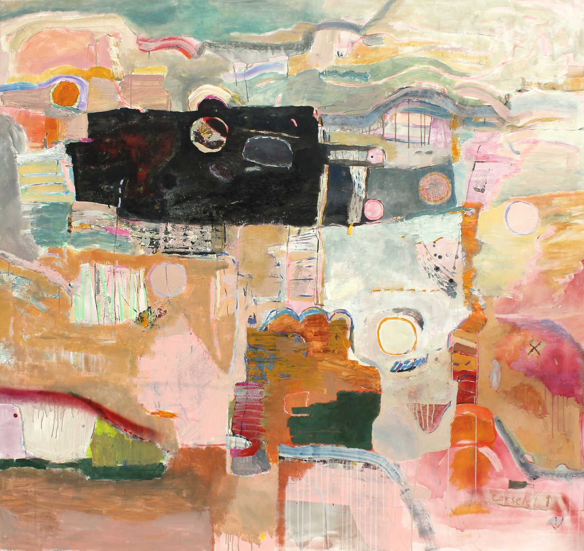 Abstract Acrylic Painting By Sergiy Dekalyuk, 81 X 76", Walk On The Planet Grace, Original Artwork