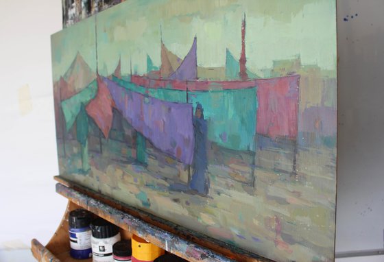 Drying Saris at Kumbh Mela