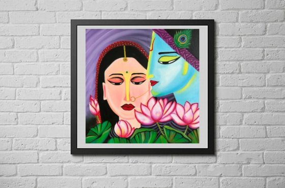 Radha Krishna !! Indian Art ! Traditional Art !! Couple Love !! Lovers !!