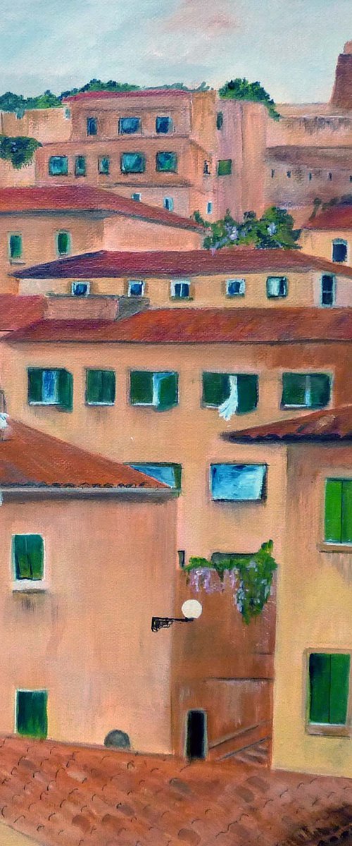 Rooftops of Portoferraio by Margaret Denholm