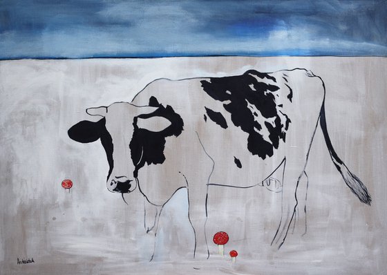 Cow and Red Toadstools