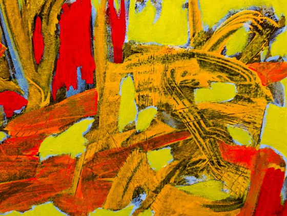 Composition with Red, Gold and Yellow.