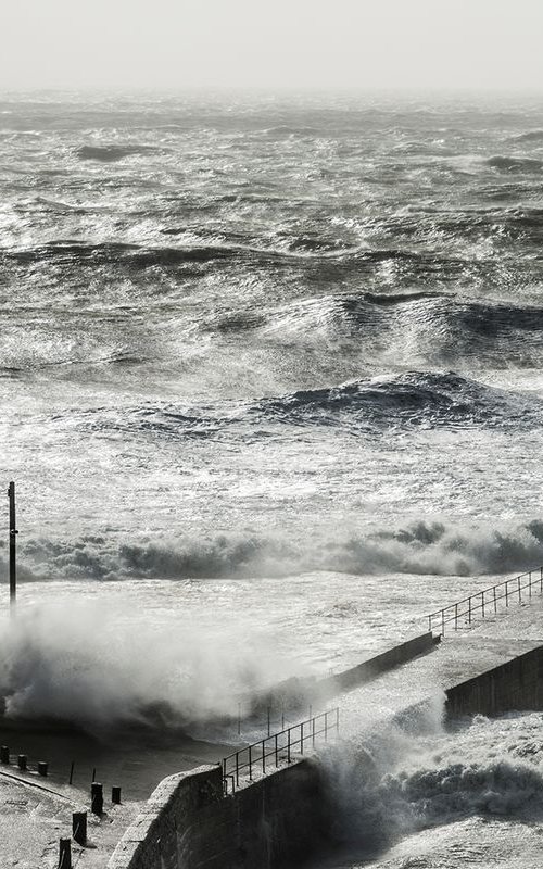 Porthleven Silver Sea Photographic Print by Kieran Brimson