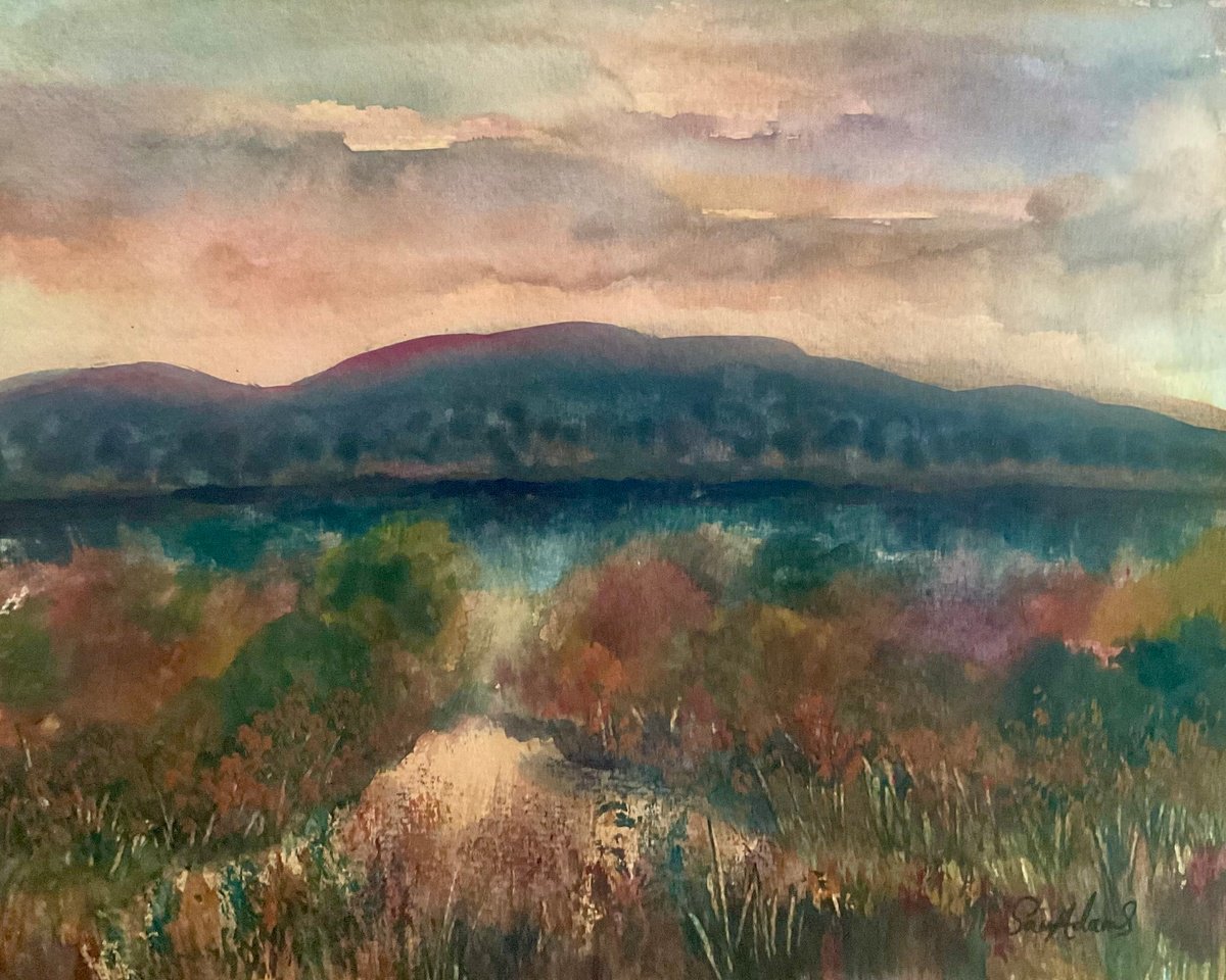 Impressionistic Landscape Watercolour By Samantha Adams, 13 X 11", Isle Of Purbeck, Dorset, Original Artwork