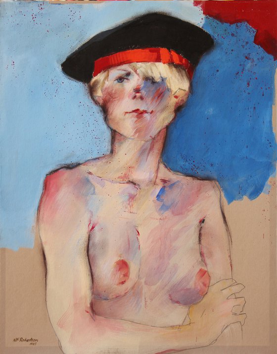 Girl in a black hat