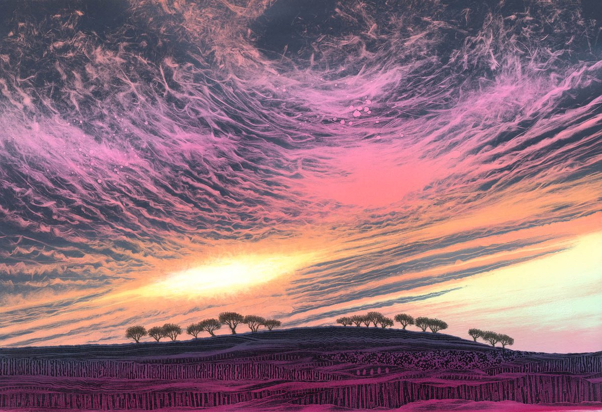 Expressive Landscape Limited Edition Print By Rebecca Vincent, 30 X 22", In The Spotlight, Original Artwork
