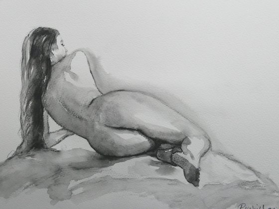 female nude back study