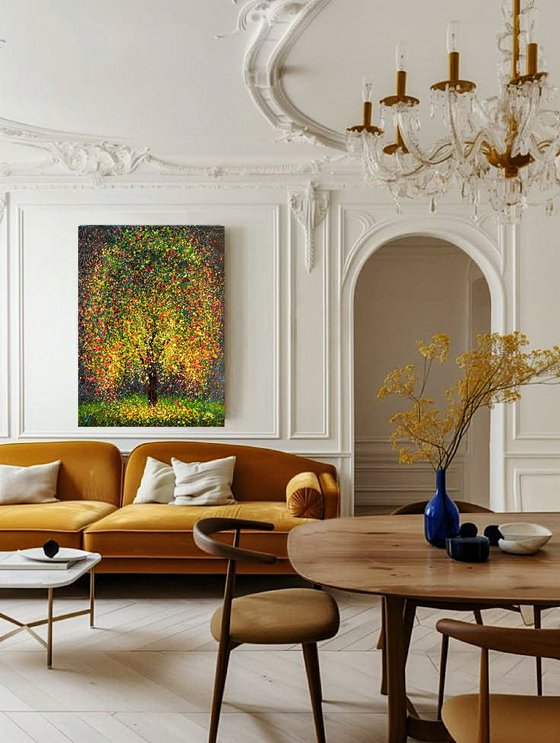 Golden Mosaic - Ready to Hang
