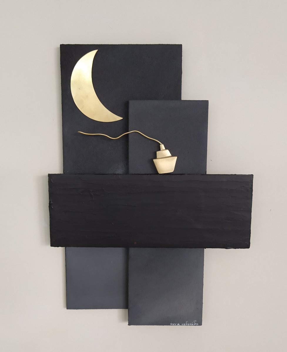 Impressionistic Landscape Sculpture By Anna Andreadi, 10 X 15, Carry Me On The Waves, Original Artwork